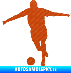 Samolepka Fotbalista 015 levá 3D karbon oranžový