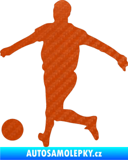 Samolepka Fotbalista 017 levá 3D karbon oranžový