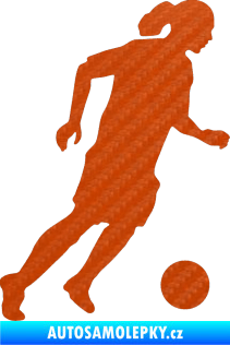 Samolepka Fotbalista 018 pravá 3D karbon oranžový