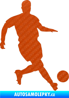 Samolepka Fotbalista 019 pravá 3D karbon oranžový