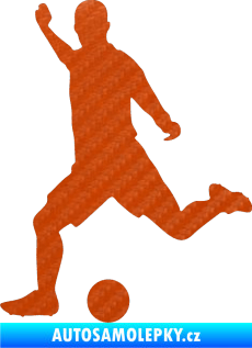 Samolepka Fotbalista 031 levá 3D karbon oranžový
