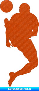 Samolepka Fotbalista 033 levá 3D karbon oranžový