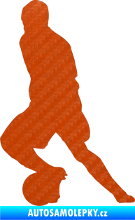 Samolepka Fotbalista 036 levá 3D karbon oranžový