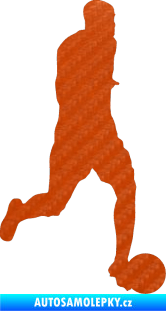 Samolepka Fotbalista 042 pravá 3D karbon oranžový