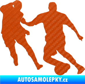 Samolepka Fotbalista 045 pravá 3D karbon oranžový