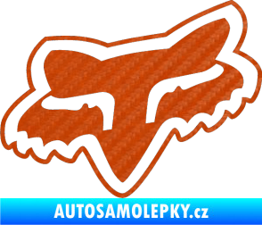 Samolepka Fox 003 3D karbon oranžový