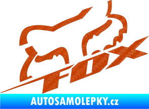 Samolepka Fox 006 3D karbon oranžový