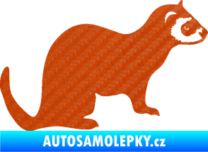 Samolepka Fretka 001 pravá 3D karbon oranžový