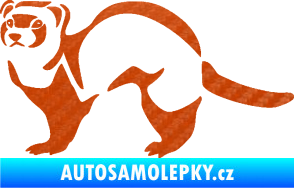 Samolepka Fretka 002 levá 3D karbon oranžový