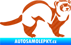 Samolepka Fretka 002 pravá 3D karbon oranžový