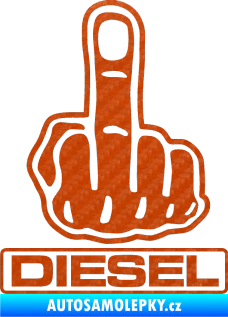 Samolepka Fuck off diesel 3D karbon oranžový