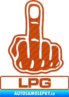 Samolepka Fuck off LPG 3D karbon oranžový