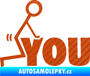 Samolepka Fuck you 002 3D karbon oranžový