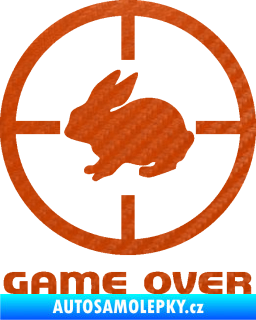 Samolepka Game over lov zajíce 3D karbon oranžový