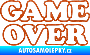 Samolepka Game over nad sebou 001 3D karbon oranžový