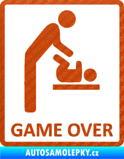 Samolepka Game over varianta baby 3D karbon oranžový