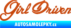 Samolepka Girl driven 3D karbon oranžový