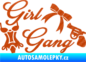 Samolepka Girl gang 001 3D karbon oranžový