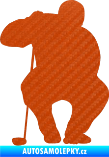 Samolepka Golfista 006 levá 3D karbon oranžový