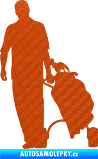 Samolepka Golfista 009 levá 3D karbon oranžový