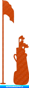 Samolepka Golfista 010 levá 3D karbon oranžový