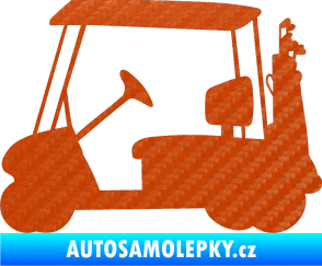 Samolepka Golfista 012 levá vozík 3D karbon oranžový