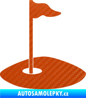 Samolepka Golfová jamka 001 levá 3D karbon oranžový