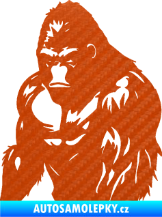 Samolepka Gorila 004 levá 3D karbon oranžový