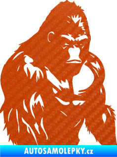 Samolepka Gorila 004 pravá 3D karbon oranžový