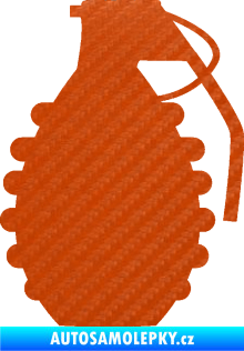 Samolepka Granát 002 pravá 3D karbon oranžový