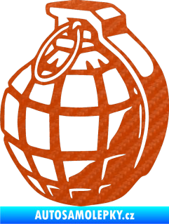 Samolepka Granát levá 3D karbon oranžový