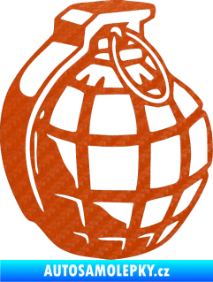 Samolepka Granát pravá 3D karbon oranžový