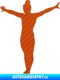 Samolepka Gymnastka 002 levá 3D karbon oranžový