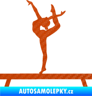 Samolepka Gymnastka 003 levá kladina 3D karbon oranžový