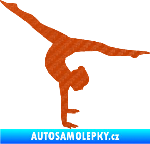 Samolepka Gymnastka 005 pravá 3D karbon oranžový