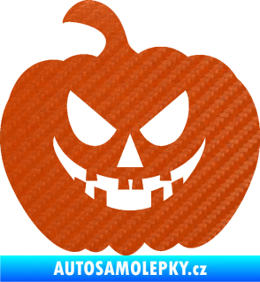 Samolepka Halloween 015 levá dýně 3D karbon oranžový