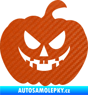 Samolepka Halloween 015 pravá dýně 3D karbon oranžový