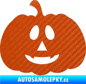 Samolepka Halloween 017 levá dýně 3D karbon oranžový