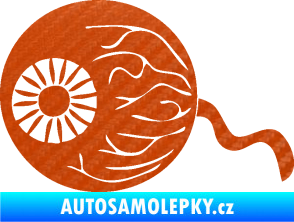 Samolepka Halloween 020 pravá vydloublé oko 3D karbon oranžový