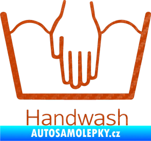 Samolepka Handwash ruční mytí 3D karbon oranžový