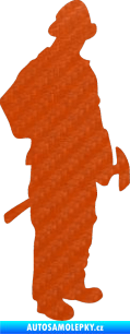 Samolepka Hasič 001 pravá 3D karbon oranžový