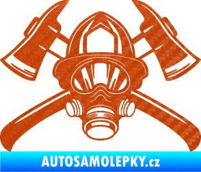 Samolepka Hasič 014 3D karbon oranžový