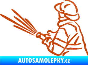 Samolepka Hasič 015 levá 3D karbon oranžový