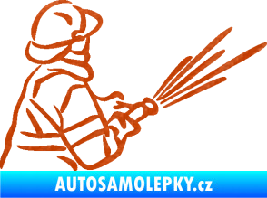 Samolepka Hasič 015 pravá 3D karbon oranžový