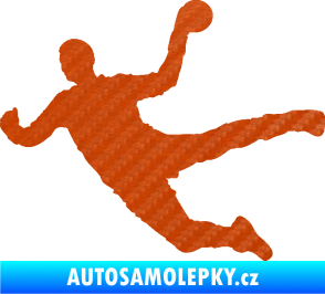 Samolepka Házená 002 levá 3D karbon oranžový
