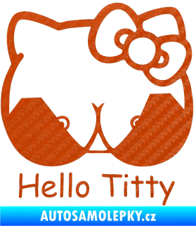 Samolepka Hello Titty 3D karbon oranžový