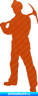 Samolepka Horník 001 levá 3D karbon oranžový