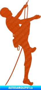 Samolepka Horolezec 001 pravá 3D karbon oranžový