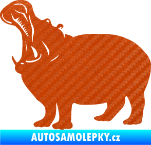 Samolepka Hroch 002 levá 3D karbon oranžový