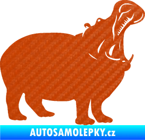 Samolepka Hroch 002 pravá 3D karbon oranžový